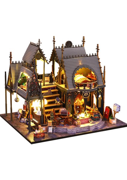 Dıy Ahşap Oda Kuytu Kiti, Kitaplık Dekoru Için 3D Ahşap Bulmaca Bookend, Yetişkinler Için Işık Dıy Model Kitleri ile (Yurt Dışından)