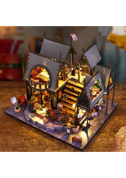 Dıy Ahşap Oda Kuytu Kiti, Kitaplık Dekoru Için 3D Ahşap Bulmaca Bookend, Yetişkinler Için Işık Dıy Model Kitleri ile (Yurt Dışından)