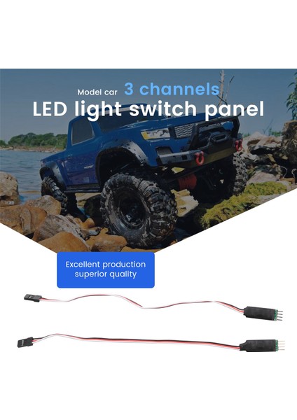 2pcs 3ch 3 Kanallı LED Lamba Işık Kontrol Anahtarı Paneli 1/10 1/8 Rc Model Otomobil (Yurt Dışından)