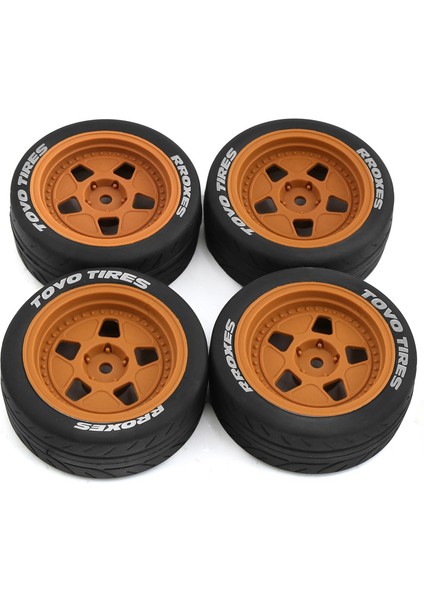 Adet 68MM 1/10 Rc Yarış Arabası Lastikleri Yol Touring Drift Araba Lastiği Tekerlek Tamiya TT01 TT02 XV01, Gösterildiği Gibi (Yurt Dışından)