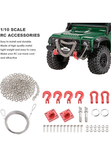 Rc Araba Parçaları Metal Römork Kancası Çekme Zinciri Kelepçe Braketi 1/10 Rc Paletli Traxxas Trx4 Eksenel SCX10 Wraith D90 Tamiya (Yurt Dışından)