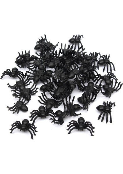 50X Plastik Siyah Örümcek Trick Oyuncak Cadılar Bayramı Perili Ev Prop Dekor (Yurt Dışından)