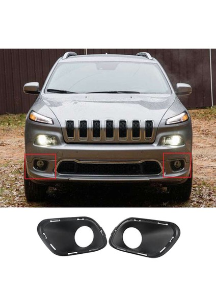 68203220AA 68203221AA Çift Tampon Sis Lambası Sis Sürüş Aydınlatma Koruması Çerçeve Trim L + R Jeep Cherokee 2014-2018 Için (Yurt Dışından)