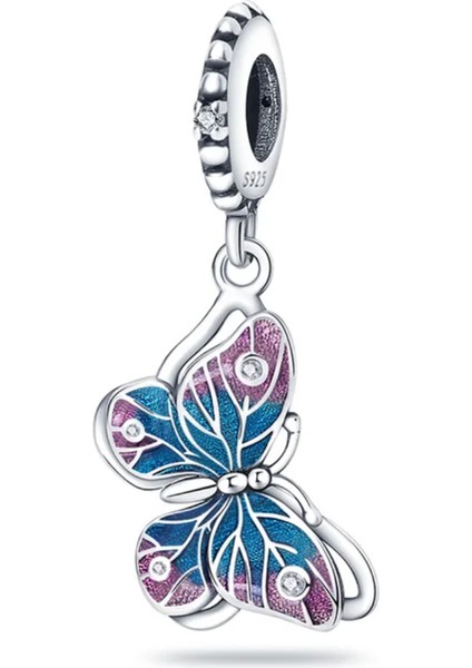 Mavi Pembe Kelebek Sallantılı Charm