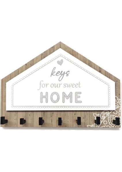 Gri Kahverengi Üçgen Keys For Home Askı Anahtarlık Dekor