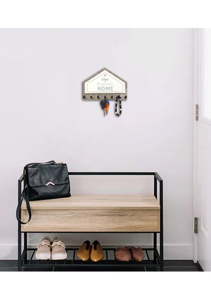 Gri Kahverengi Üçgen Keys For Home Askı Anahtarlık Dekor indirimleri