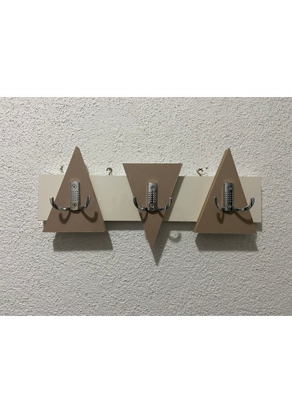 Ahşap Duvar Askısı Metal 6 Lı Özel Desen