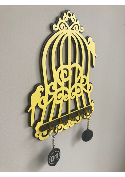 Ahşap Lazer Kesim Dekoratif Anahtarlık Askılığı