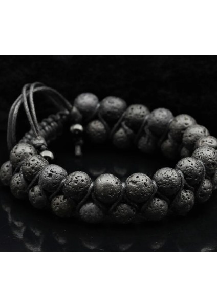 Volkanik Lav Kolye ve Makrome 8 mm 7520OLKANIKLAV87777 Bileklik Set fiyatları