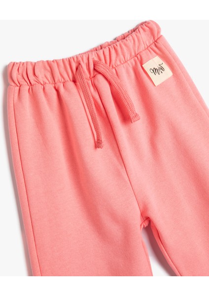 Basic Jogger Eşofman Altı Aplike Detaylı Beli Bağlamalı Pamuklu modelleri