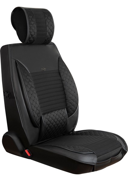 fiat 500 Ailesi Uyumlu Ön Arka 5 Li Set Lotus Serisi Oto Koltuk Kılıfı Tam Siyah Renk