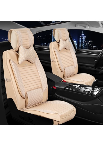 opel Corsa E Uyumlu Ön Arka 5 Li Set Lotus Serisi Oto Koltuk Kılıfı Bej Renk