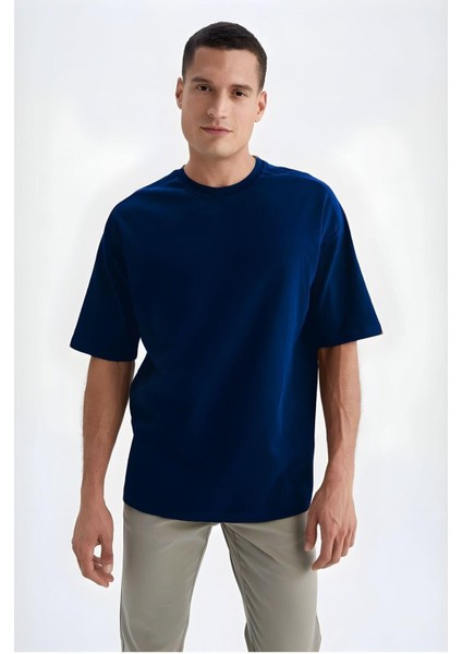 Bisiklet Yaka Oversize Unisex Düz T-Shirt modelleri
