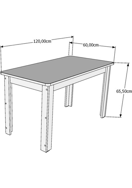 3g Tasarım Dikdörtgen Ilkokul Masası Ahşap Ayaklı