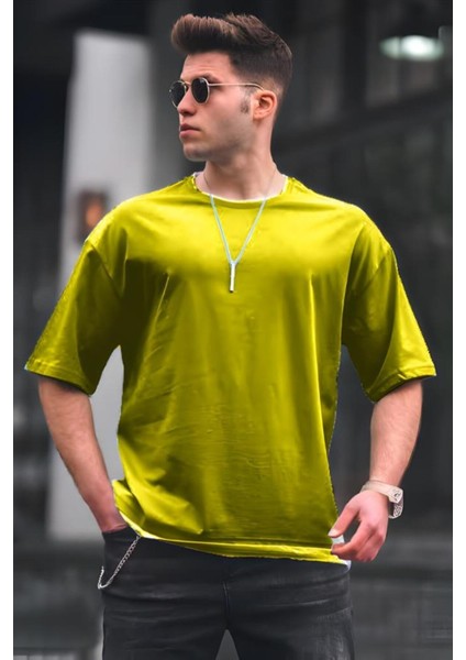 Bisiklet Yaka Oversize Düz T-Shirt modelleri