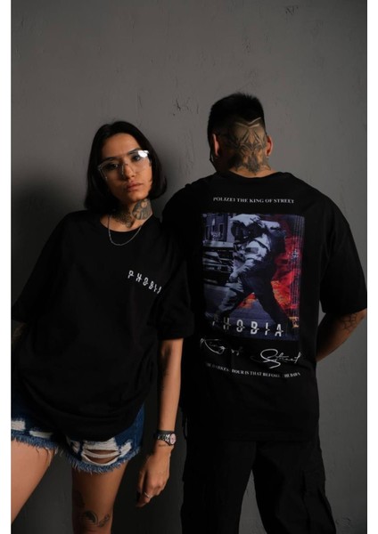 Oversize Unisex Kompakt Phobia T-Shirt