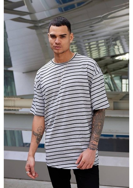 Erkek Oversize Çizgili Tshirt fiyatları