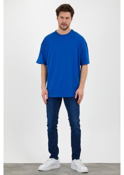 Saks Oversize Unisex Düz T-shirt