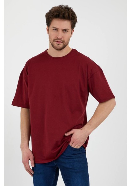 Saks Oversize Unisex Düz T-shirt