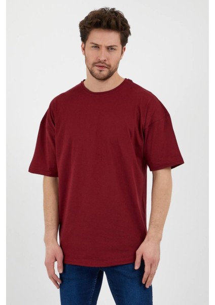 Saks Oversize Unisex Düz T-shirt