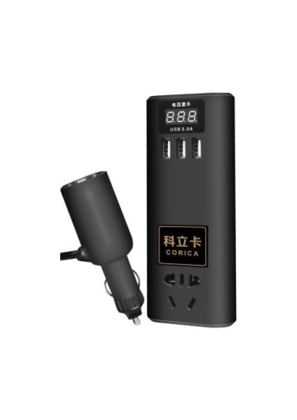 Çok Fonksiyonlu USB Araç Invertörü 12V/24V To 220V Çakmak Dönüştürücü