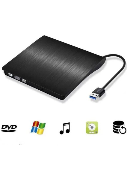 USB 3.0 Harici Dvdrw Slim External CD DVD Yazıcı Okuyucu Ultra Ince Writer