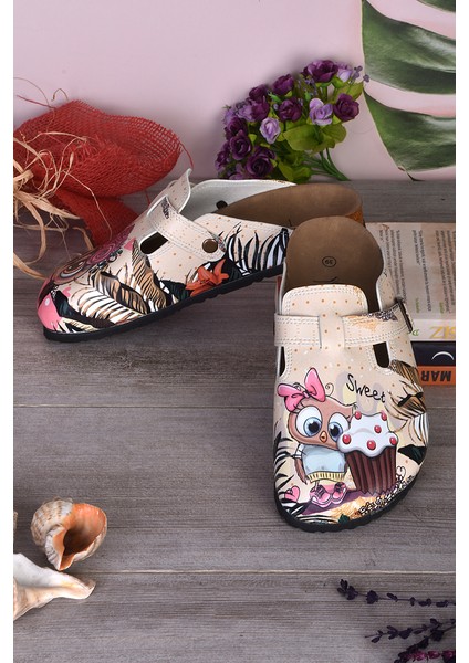 8011 Tatlı Baykuşlar Desenli Sabo Terlik fiyatları