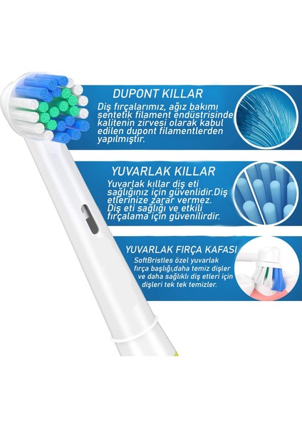 Cross Action 4’lü Oral-B Uyumlu Dış Fırçası Yedek Başlığı