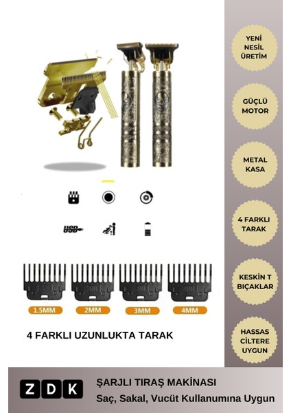 Şarjlı LED Göstergeli Tıraş Makinesi Saç Sakal Kol Bacak Yanak Koltuk Altı Vücut Tıraş Makinası