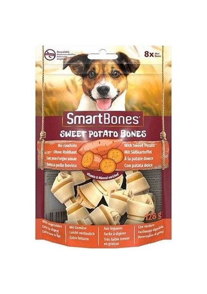 Tavuk ve Tatlı Patatesli Mini Düğüm Kemik Köpek Ödülü 128 gr