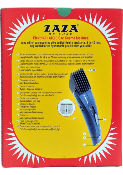 De Luxe Kablolu Kablosuz Şarjlı Tıraş Makinesi