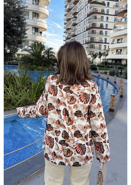 Kadın Kiremit Desenli, Uzun Kol, Düğme Kapamalı, Kruvaze Ceket modelleri