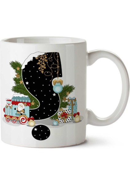 Yeni Yıl Merry Christmas Yılbaşı'na Özel Ş Harfi Baskılı Kupa Bardak