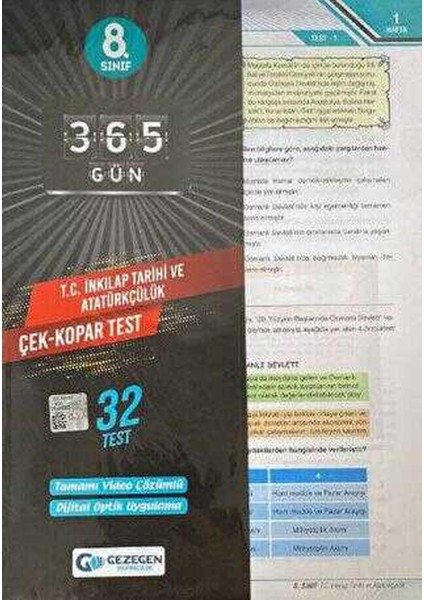 Gezegen 8.sınıf Yeni T.c Inkılap Tarihi ve Atatürkçülük Çek Kopar Yaprak Test