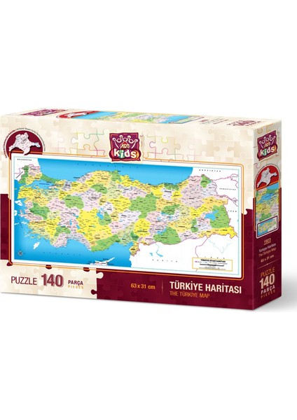 Maşa ile Koca Ayı + Renkli Türkiye Haritası Yapboz Puzzle