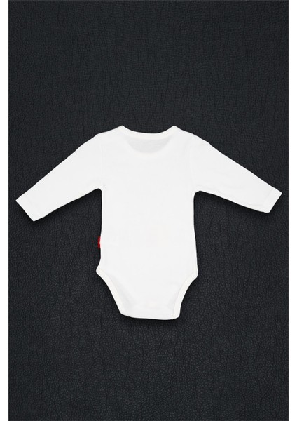 Bebek Beyaz Her Şey Seninle Güzel Babam Baskılı Alttan Çıtçıtlı Zıbın