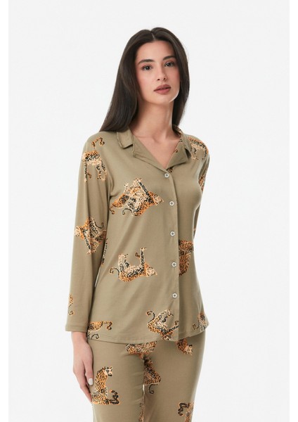 Leopar Baskılı Pijama Takımı