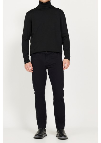 ALTINYILDIZ CLASSICS Erkek Siyah Slim Fit Dar Kesim 5 Cep Pamuklu Esnek Pantolon