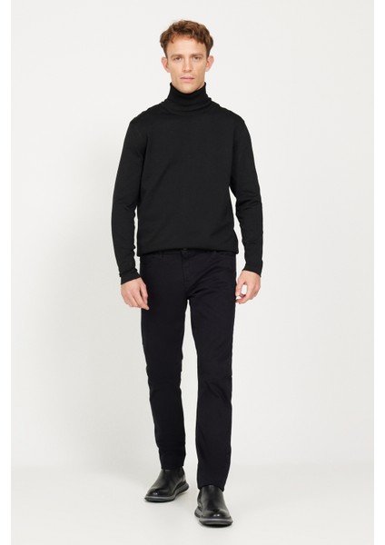 ALTINYILDIZ CLASSICS Erkek Siyah Slim Fit Dar Kesim 5 Cep Pamuklu Esnek Pantolon