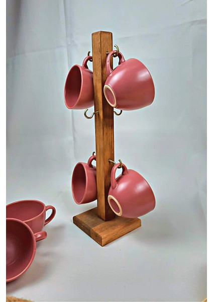 Ahşap Dekoratif Tasarım Bardak Askılığı 6 Kancalı Askılık fiyatları