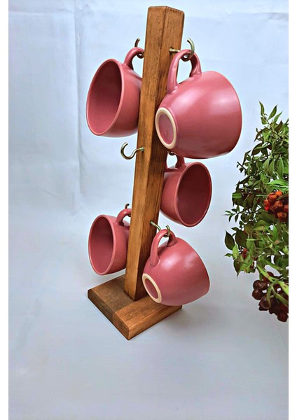 Ahşap Dekoratif Tasarım Bardak Askılığı 6 Kancalı Askılık indirimleri