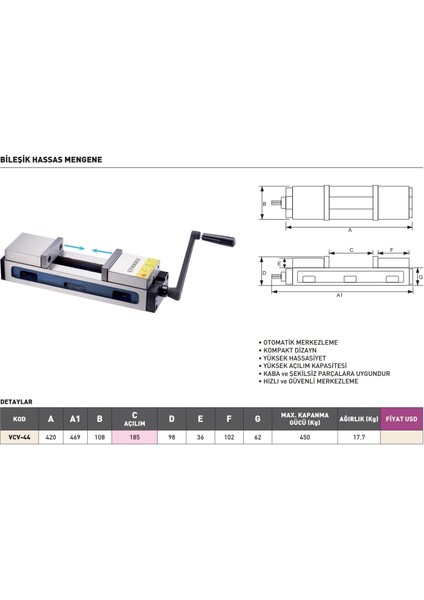 Vcv-44 Vertex Bileşik Hassas Mengene