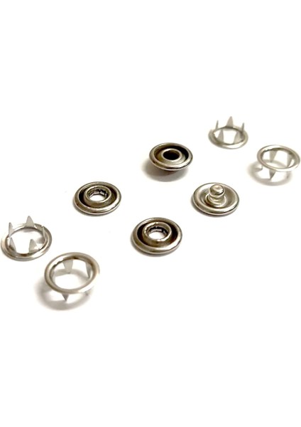 9,5 mm Tırnaklı Klikıt Çıtçıt 4'lü Set - Paslanmaz Çelik - 250 Takım