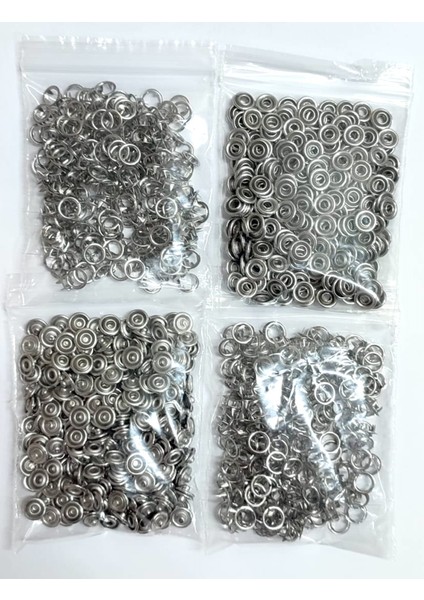 9,5 mm Tırnaklı Klikıt Çıtçıt 4'lü Set - Paslanmaz Çelik - 250 Takım