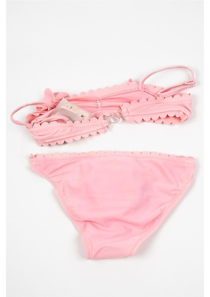 Kız Çocuk Pembe Çiçek Detaylı Bikini Takımı fiyatları
