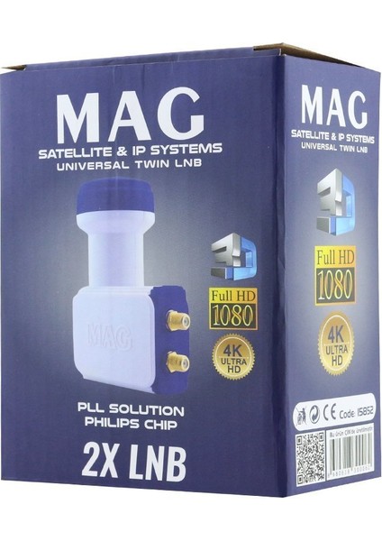 Mag Çiftli Twin Lnb Altın Uçlu Phılıps Chip 0.1db