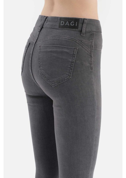 Antrasit Denim Push-Up Tayt