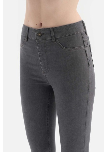 Antrasit Denim Push-Up Tayt