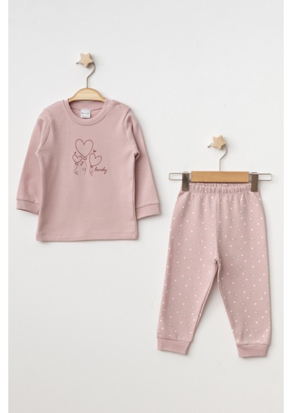 Kalpli Ayıcık Baskılı Emprime Pijama Takım 2397