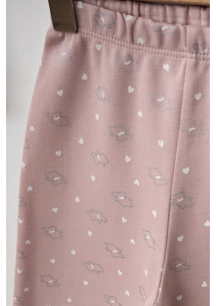 Kalpli Ayıcık Baskılı Emprime Pijama Takım 2397